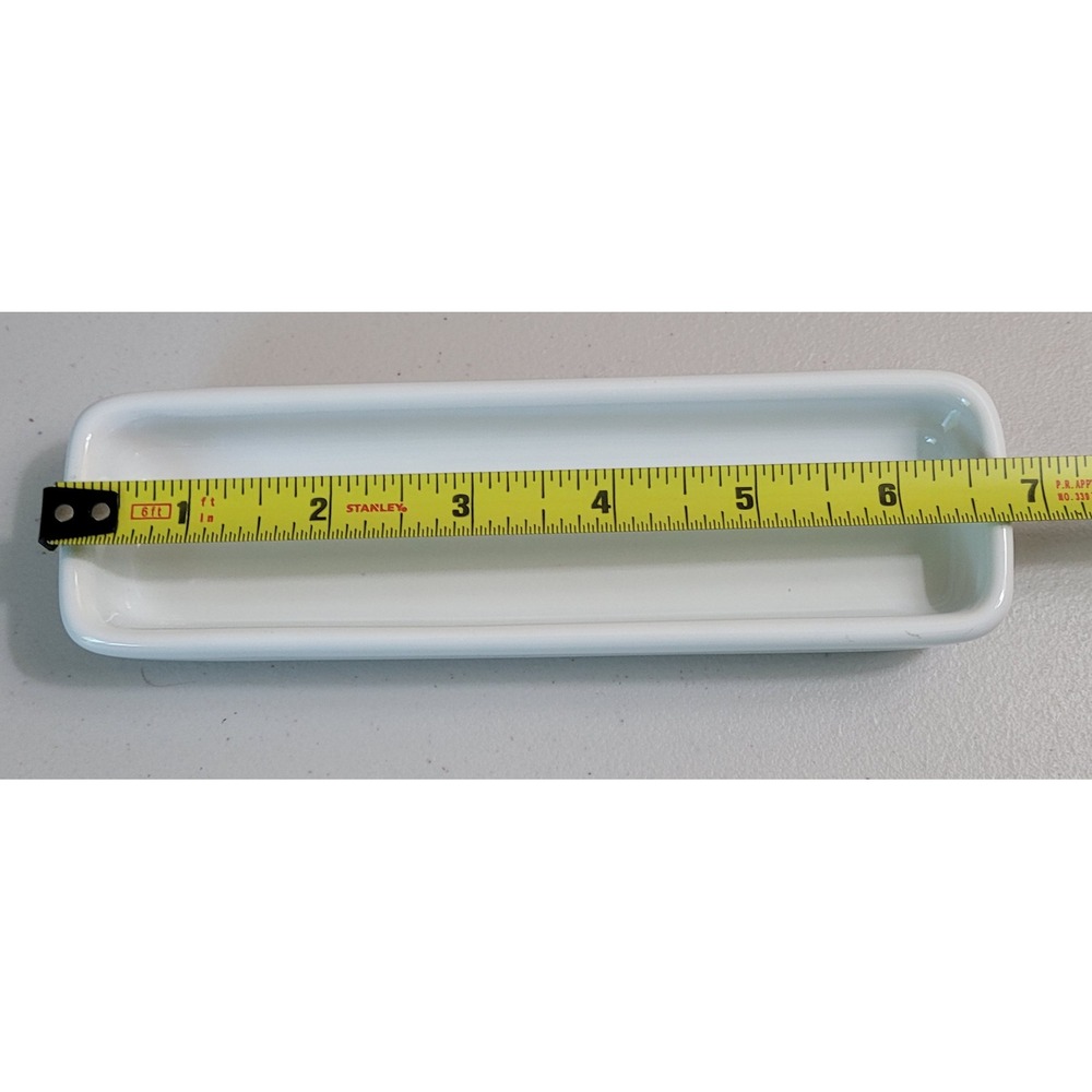 Pampered Chef Simple Additions White Ceramic Rectangular Appetizer Plates Set 4 - Picture 4 of 7